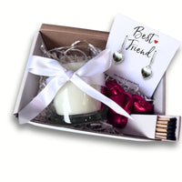 Small Best Friend Gift Hamper | Earrings, Chocolates & Candle-4