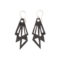 Cubism Recycled Rubber Geometric Earrings-1