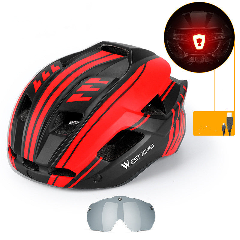 Cycling helmet with integrated goggles for mountain and road bike — view 6