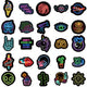 50 Neon Graffiti Stickers Decorative Waterproof Stickers