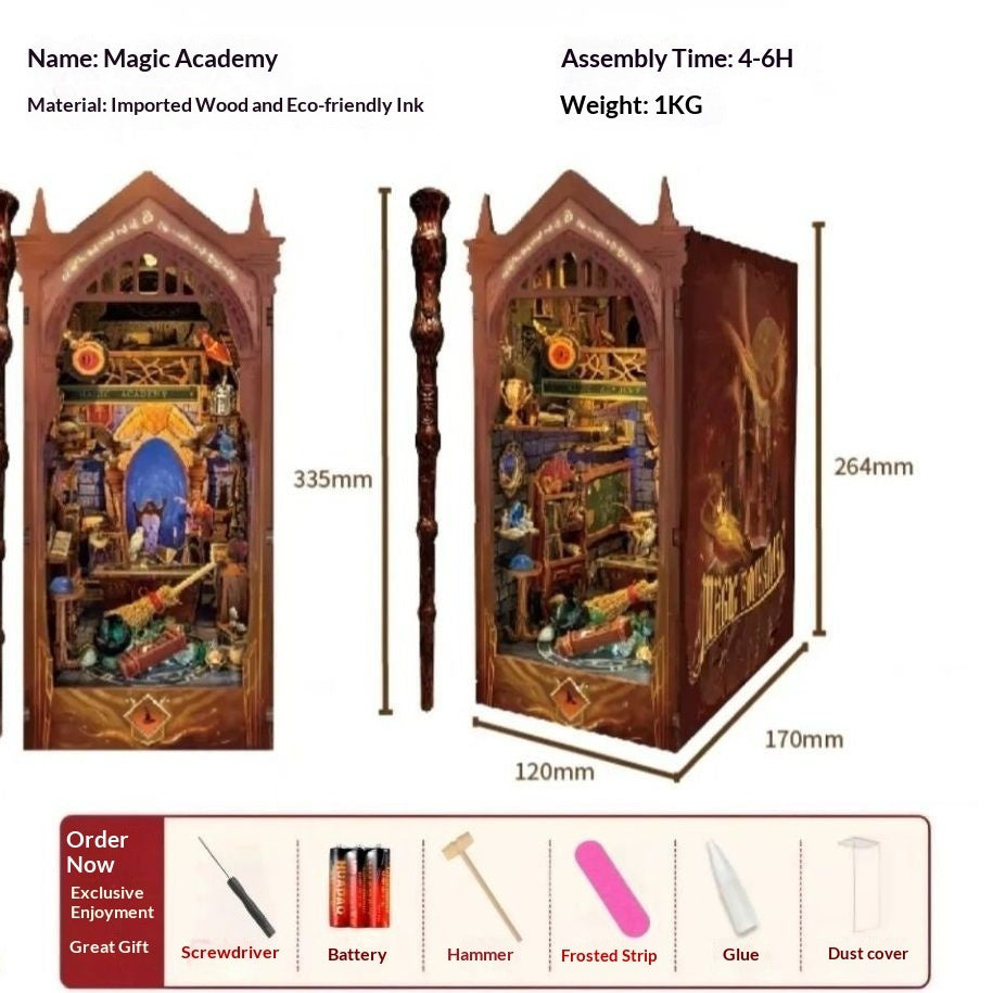 Handmade DIY cottage bookend miniature bookstore kit — view 10