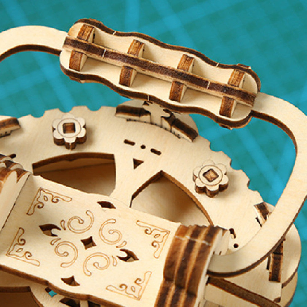 Vintage retro wooden puzzle toy with wood pieces — view 5