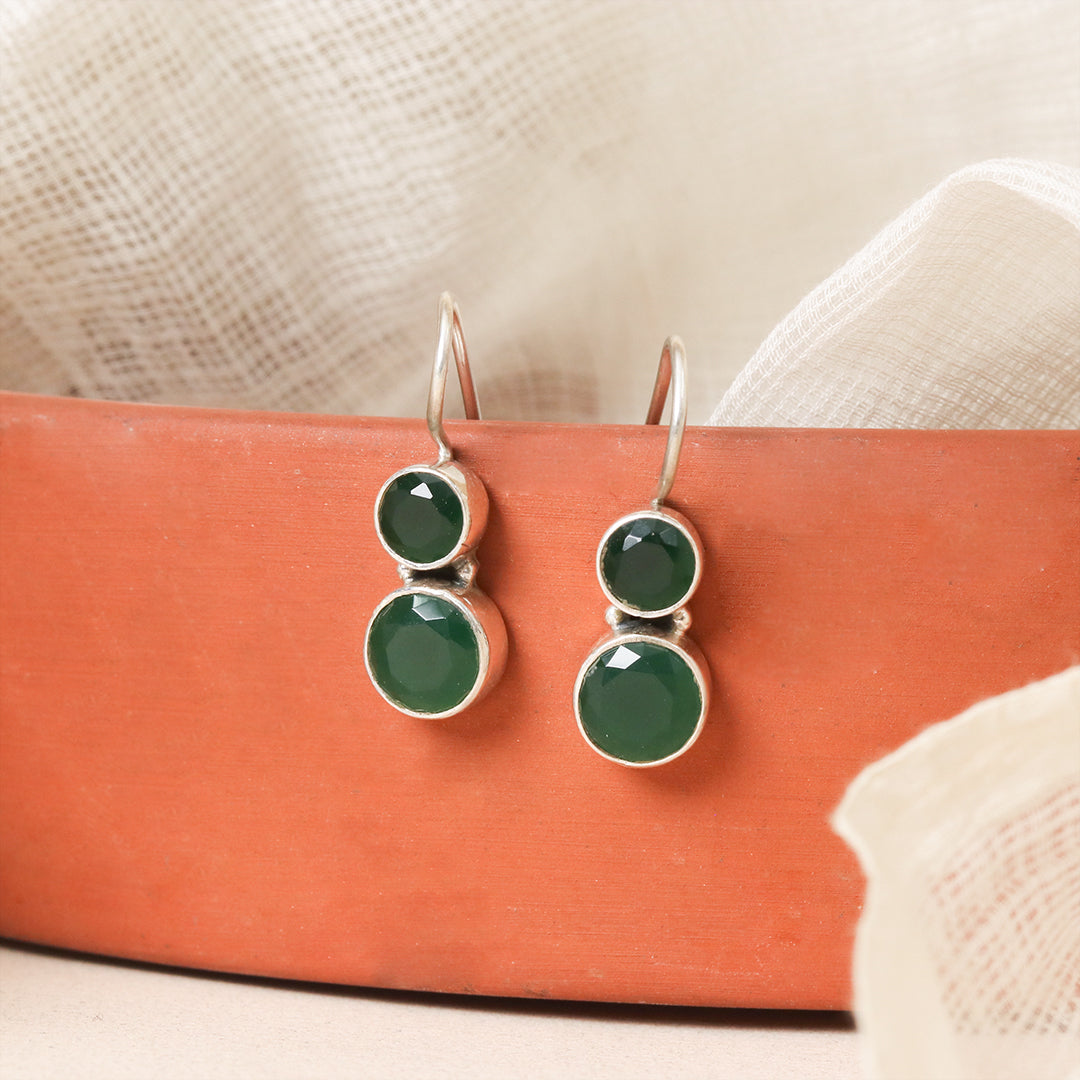 Cute Hydro Emerald Green Earrings-1