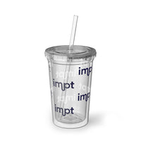 Acrylic Tumbler - 'impt' Repeating Logo Cold Cup with Straw