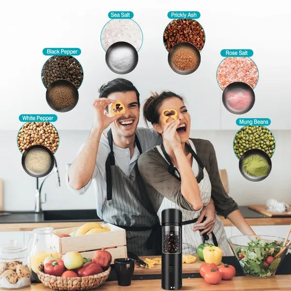 Electric gravity sensor salt and pepper grinder with ceramic burr — view 5