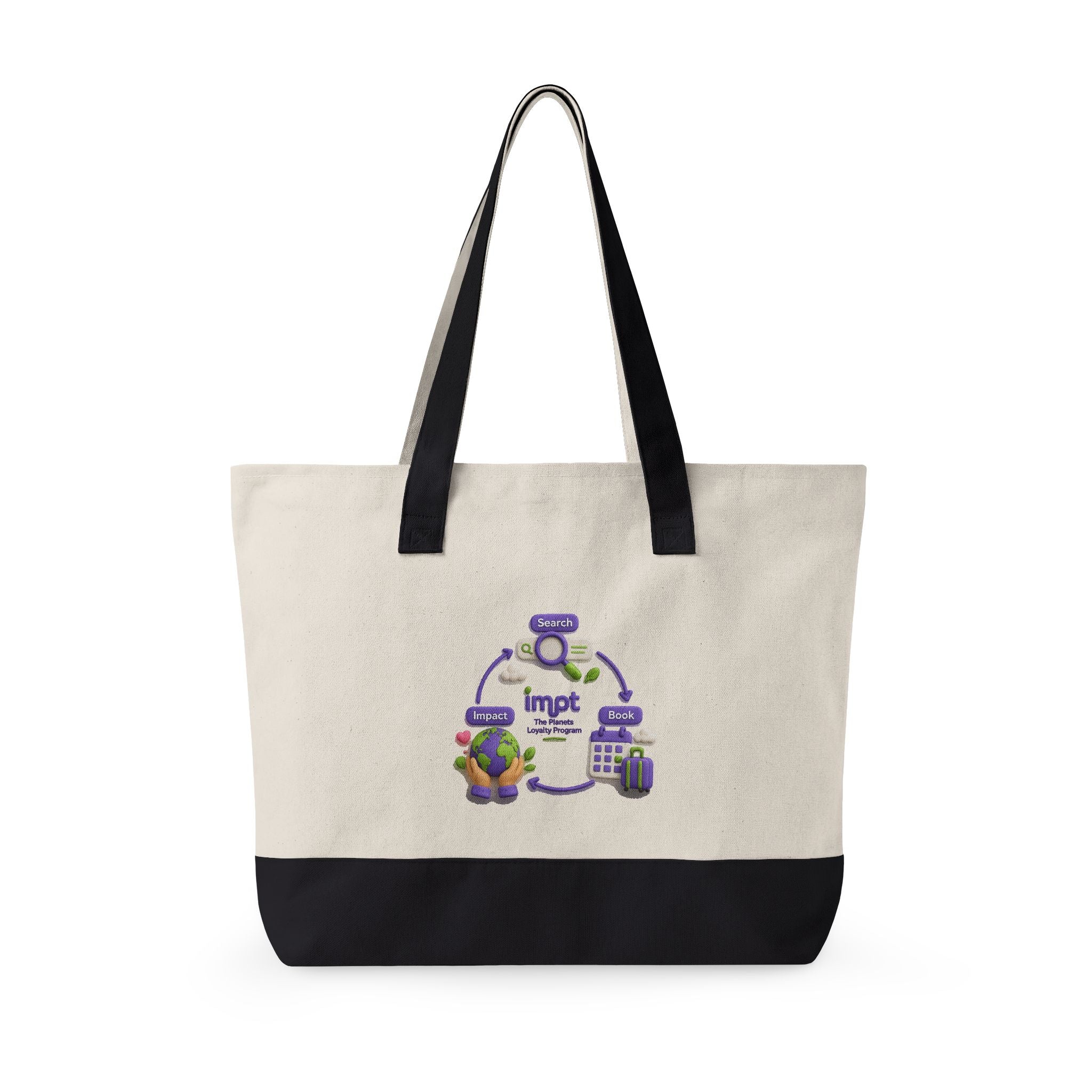 Canvas Tote — 'impt' Earth Care Design Eco-Friendly Zippered Tote
