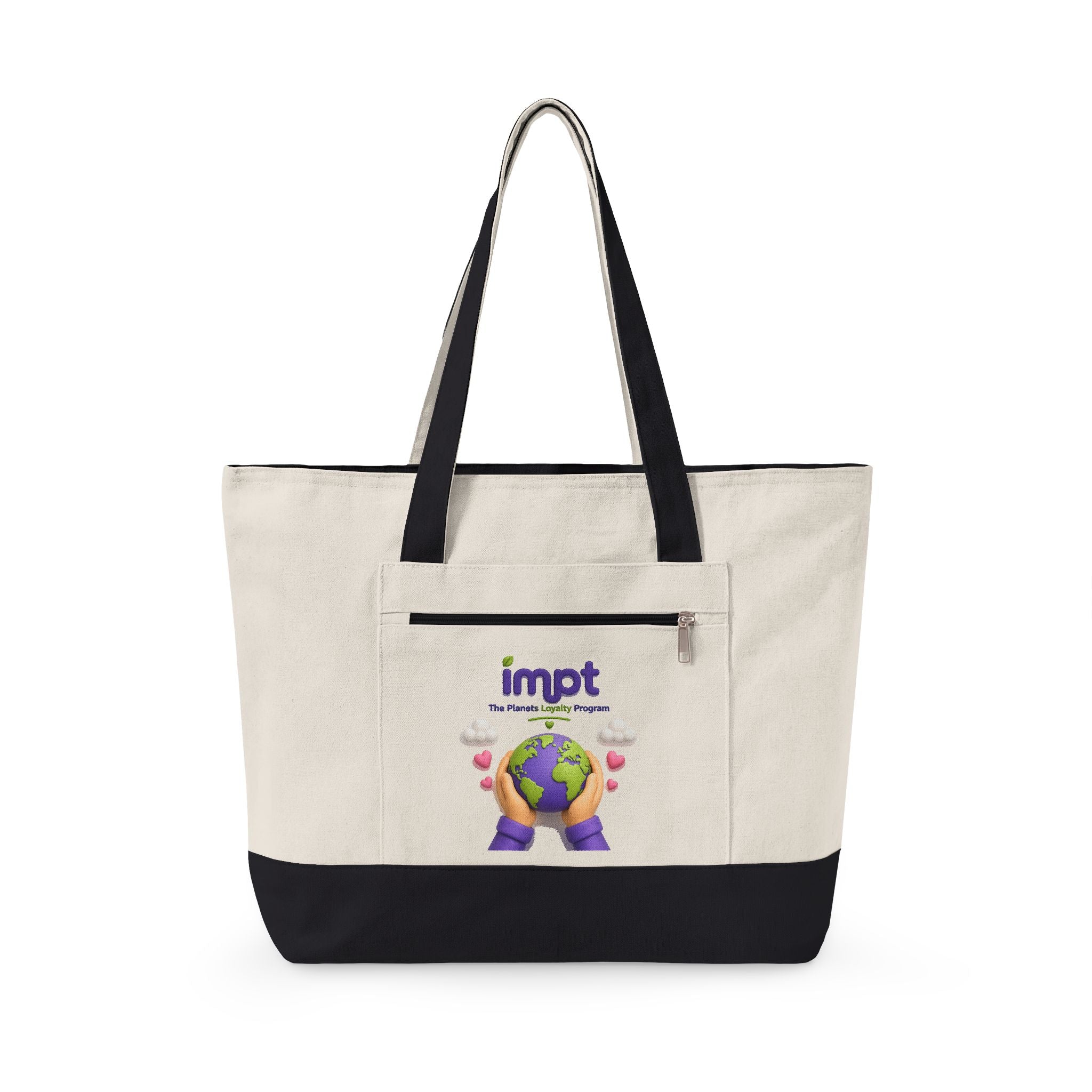 Canvas Tote — 'impt' Earth Care Design Eco-Friendly Zippered Tote