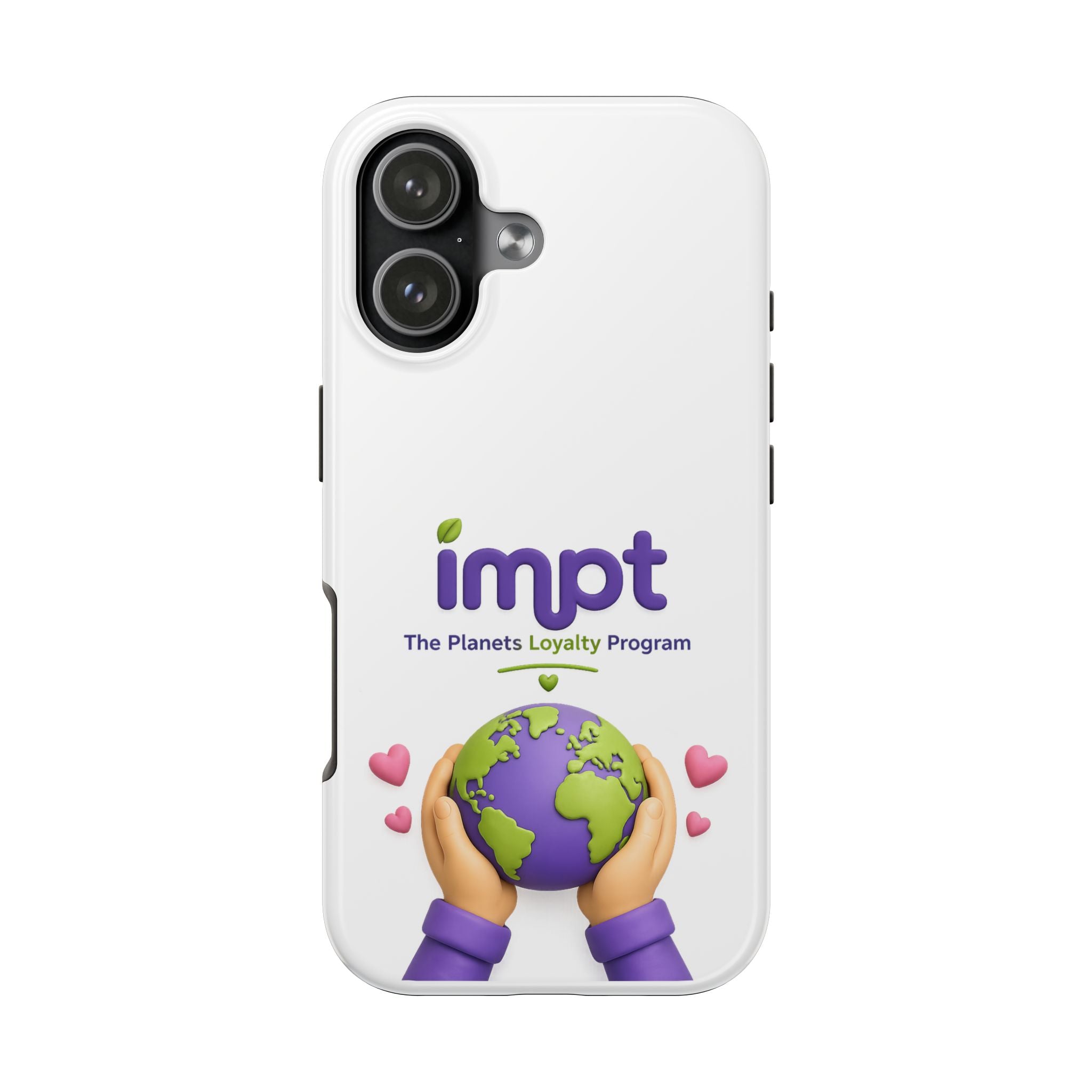 Tough Phone Case — “impt The Planets Loyalty Program” Earth Hug Design (Protective, Eco-Friendly Vibe)
