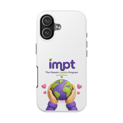 Tough Phone Case — “impt The Planets Loyalty Program” Earth Hug Design (Protective, Eco-Friendly Vibe)