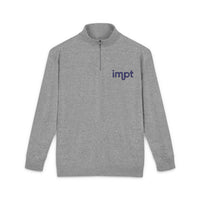 Embroidered 'impt' Half-Zip Fleece Pullover