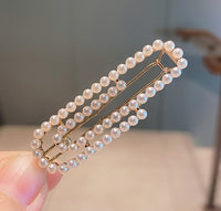 Pearl hair clip set with faux pearl accented bobby pins — view 5