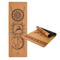 Cork top and natural rubber yoga mat eco friendly