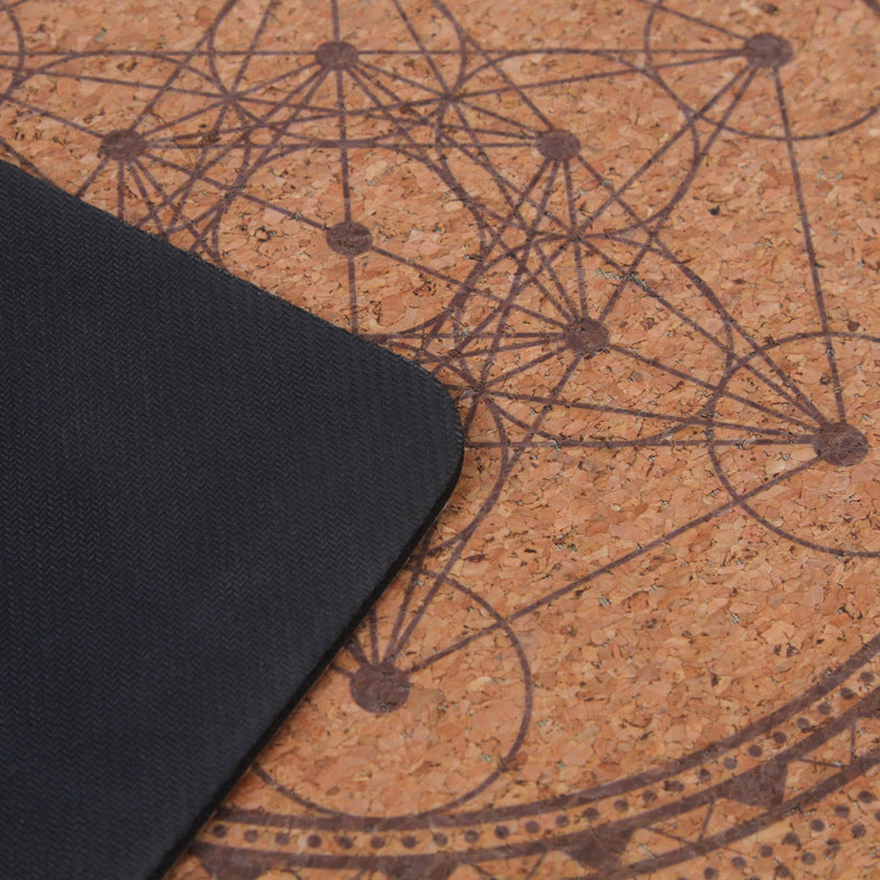 Cork top and natural rubber yoga mat eco friendly — view 5