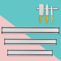 Wall mounted magnetic knife holder strip with chef knives — view 4