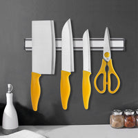 Wall mounted magnetic knife holder strip with chef knives — view 3