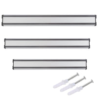 Wall mounted magnetic knife holder strip with chef knives