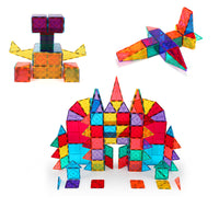 100 piece magnetic building tiles set with color windows — view 3