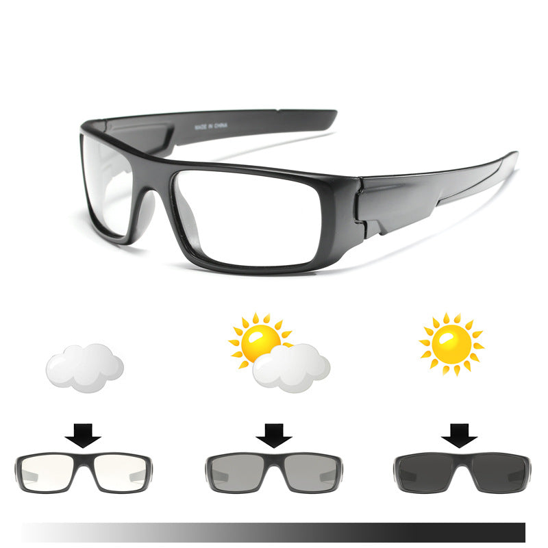 Color changing photochromic sports sunglasses for cycling