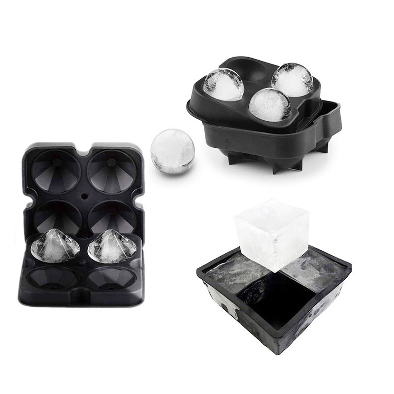 Silicone ice ball and hockey puck mold for whiskey and cocktails — view 2