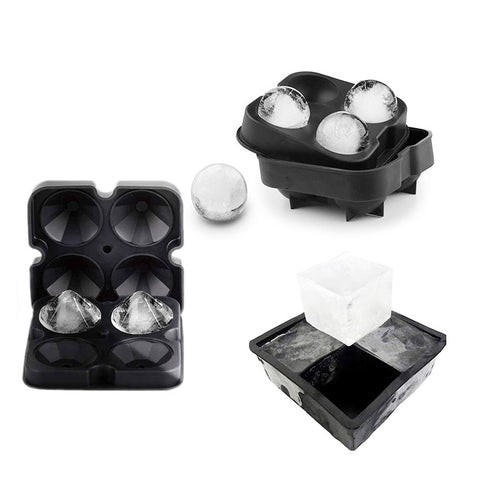 Silicone ice ball and hockey puck mold for whiskey and cocktails — view 2