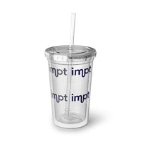 Acrylic Tumbler - 'impt' Repeating Logo Cold Cup with Straw
