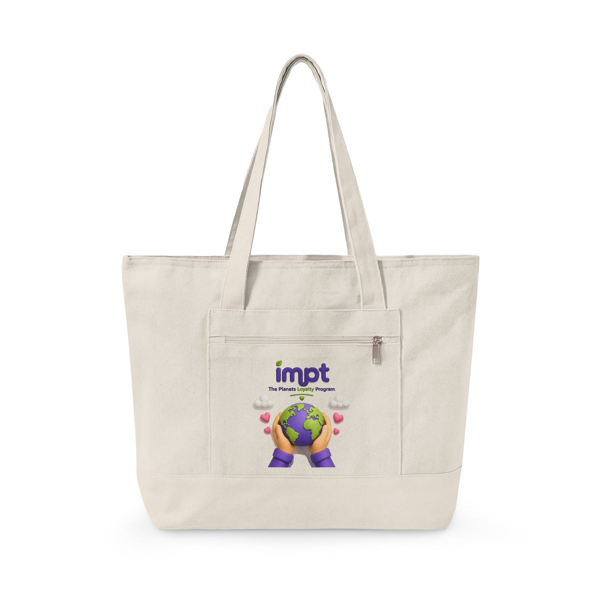 Canvas Tote — 'impt' Earth Care Design Eco-Friendly Zippered Tote