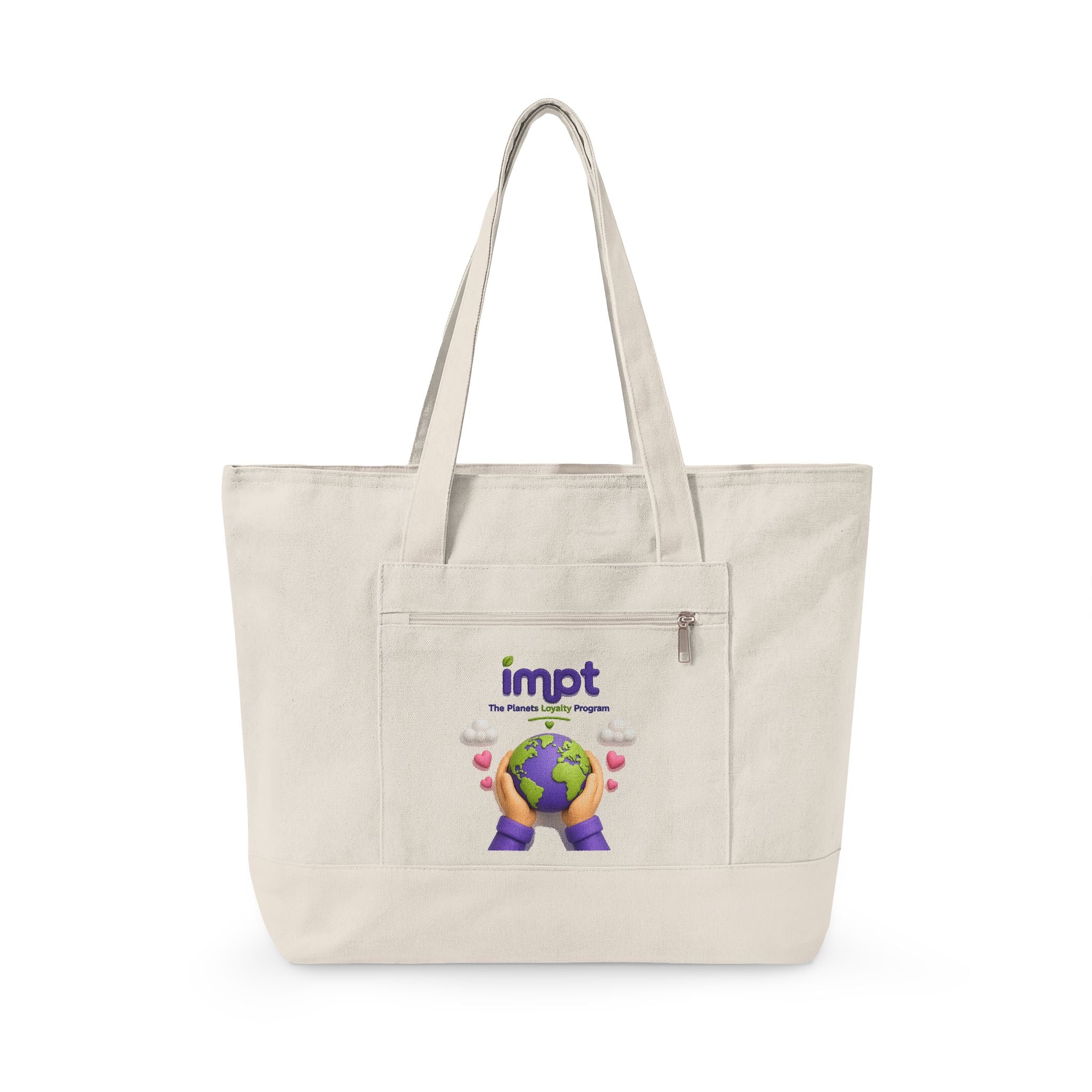 Canvas Tote — 'impt' Earth Care Design Eco-Friendly Zippered Tote