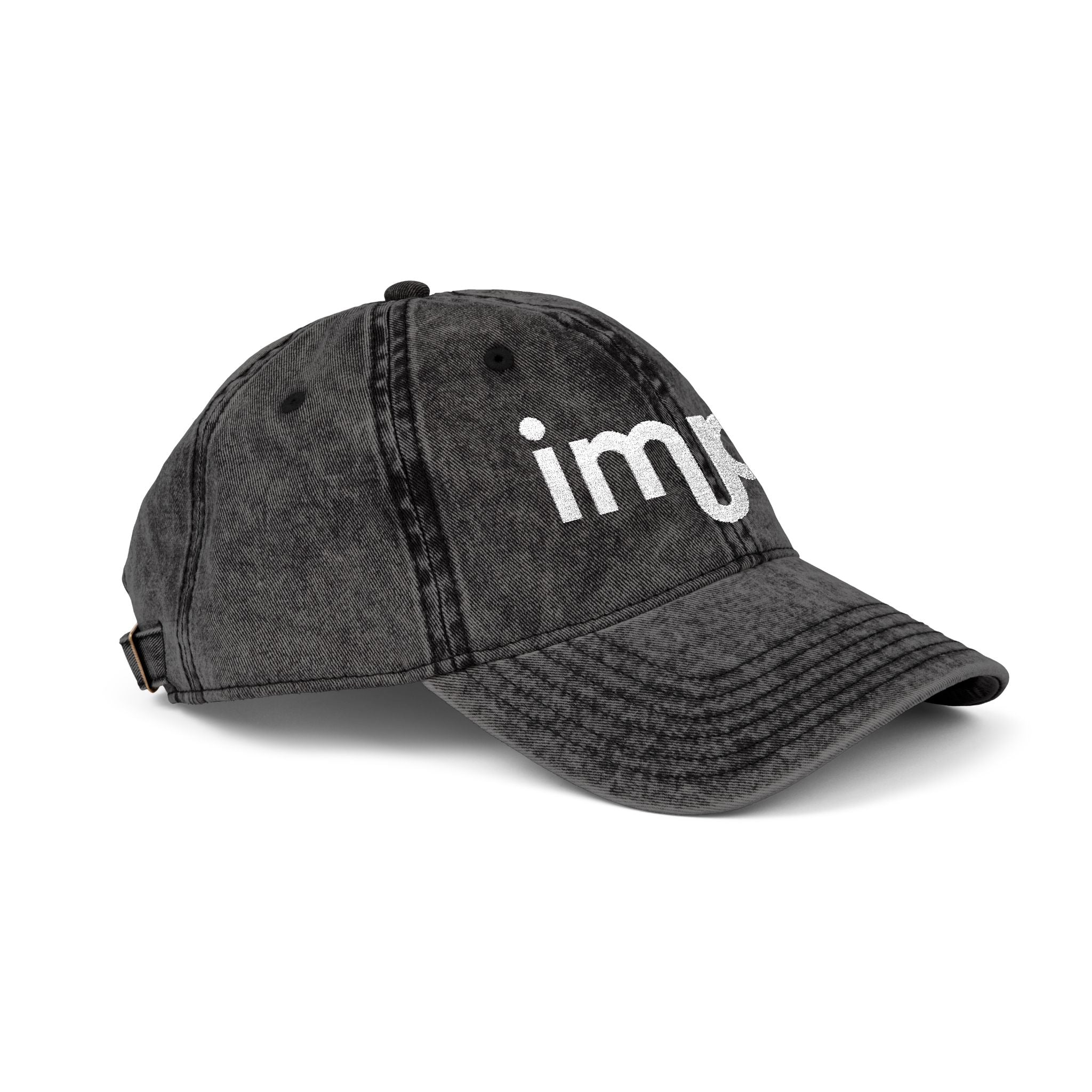 Vintage Corduroy Baseball Cap — Embroidered "impt" Logo, Rust Red Casual Hat