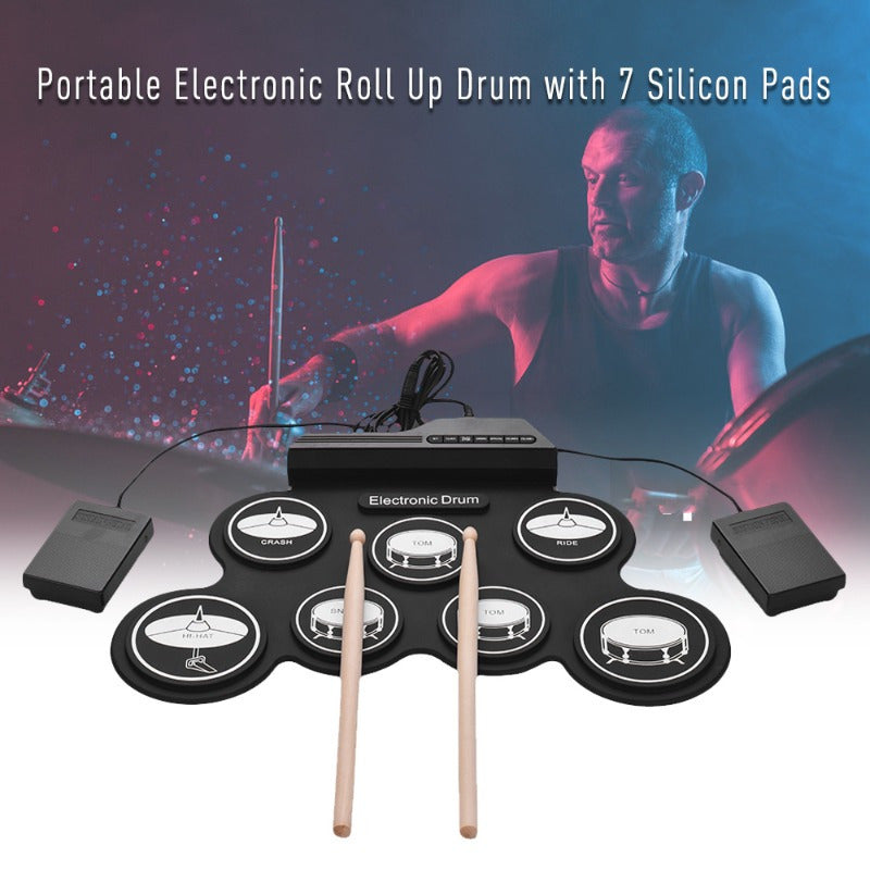 Foldable USB Electronic Drum Set with Pads-2