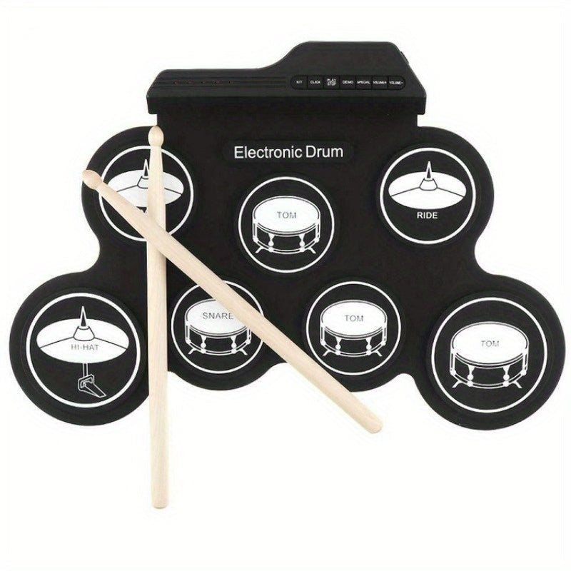 Foldable USB Electronic Drum Set with Pads-0