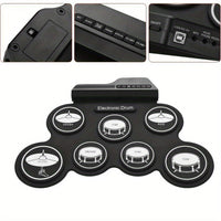 Foldable USB Electronic Drum Set with Pads-4