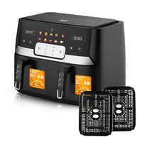 European double lining dual basket air fryer with two drawers — view 4