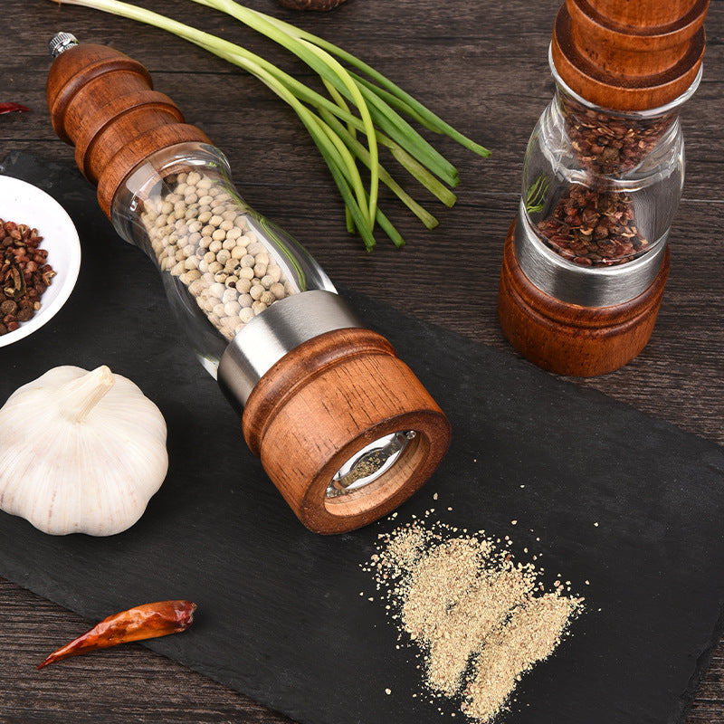 Handcrafted wooden salt and pepper grinder set with ceramic burrs — view 4