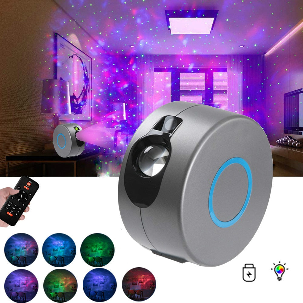 Galaxy nebula star projector LED night light for bedroom