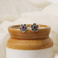 Floral Ruby Studds-1