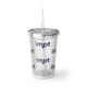 Acrylic Tumbler - 'impt' Repeating Logo Cold Cup with Straw