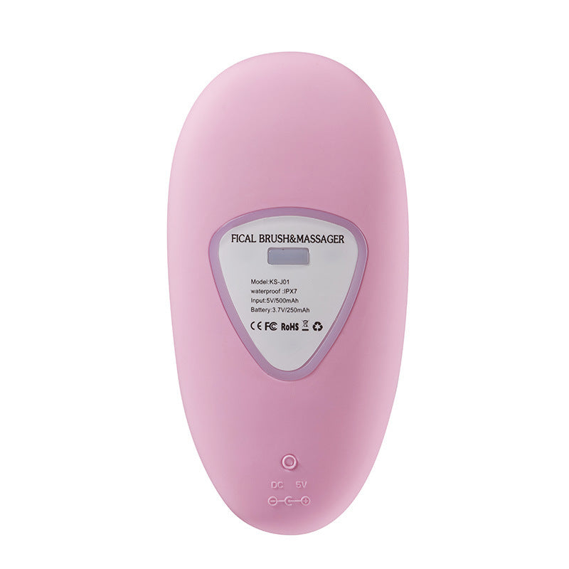 Mini electric sonic facial cleansing brush with silicone bristles — view 3