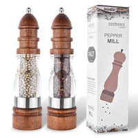 Handcrafted wooden salt and pepper grinder set with ceramic burrs — view 3