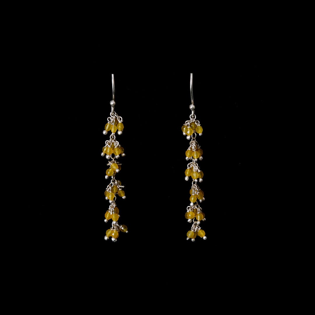 Gajra-Yellow Bead Earrings-1