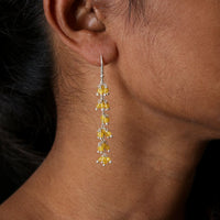 Gajra-Yellow Bead Earrings-3
