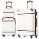 Hardshell Luggage Sets 3 Pieces 20-28  Luggages And Cosmetic Case Spinner Suitcase With TSA Lock  Lightweight,White