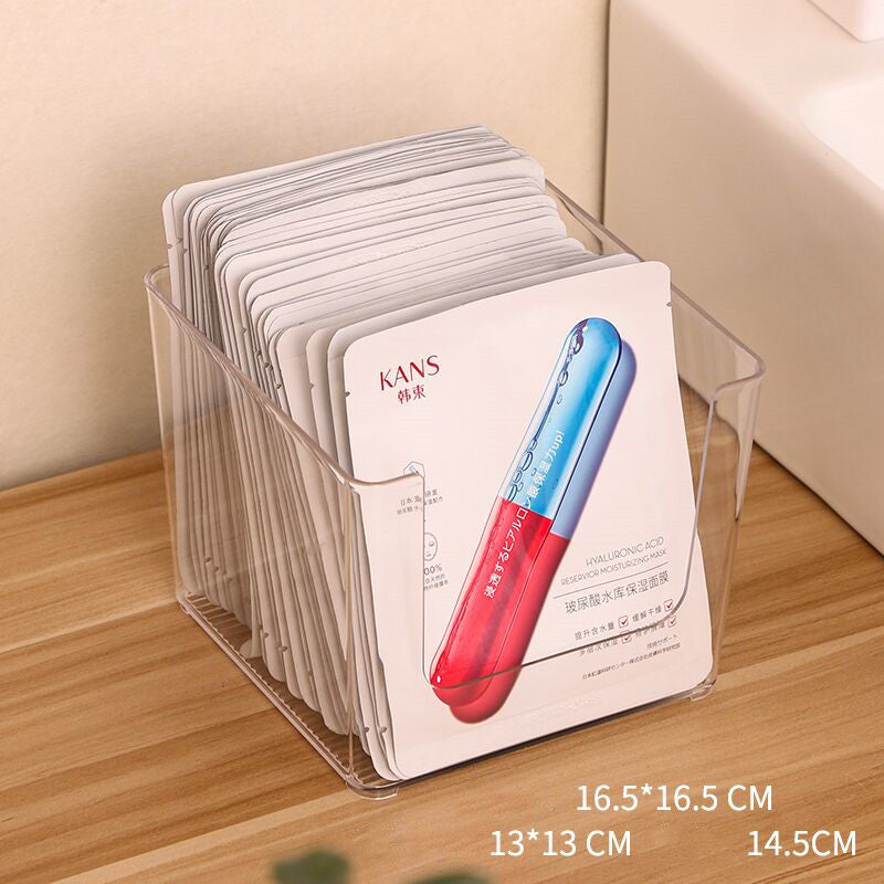 Acrylic cosmetic and mask storage drawer organizer — view 3
