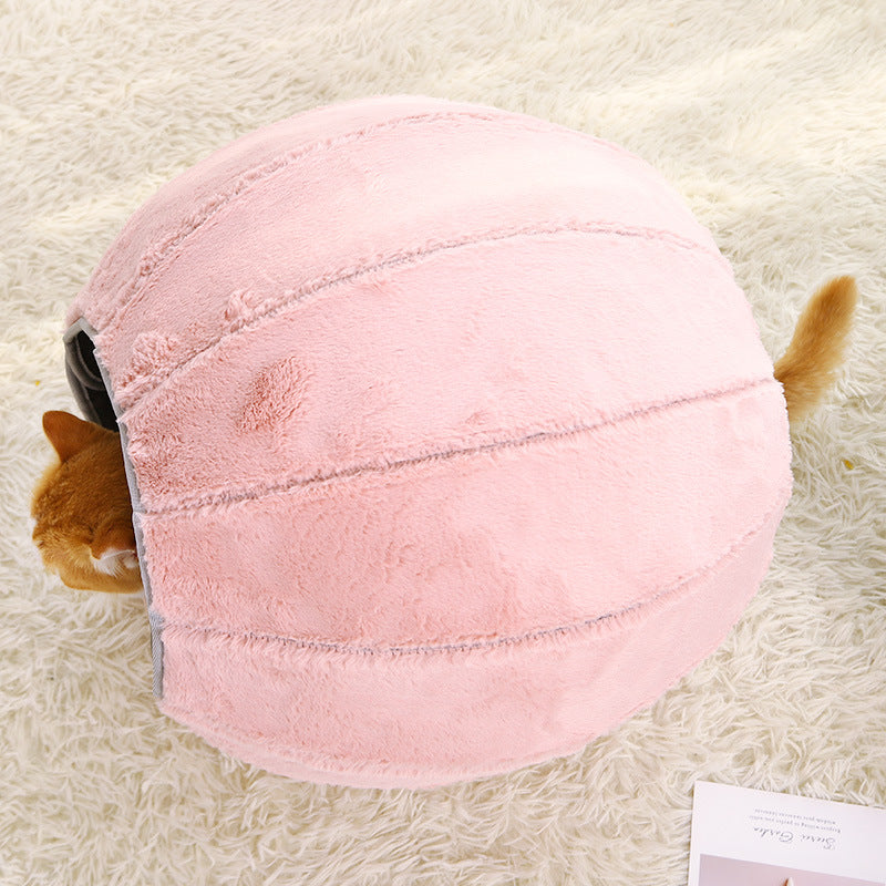 Plush fleece lined collapsible cat tunnel toy — view 3