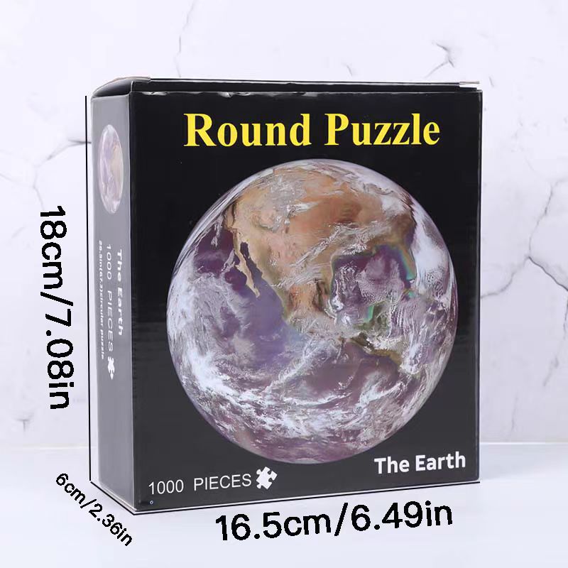Earth moon and rainbow gradient circular jigsaw puzzles — view 4