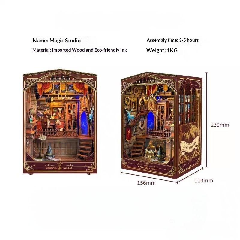 Handmade DIY cottage bookend miniature bookstore kit — view 13