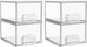 1 2 4 Pack Clear Stackable Storage Drawers, 11.2cm, 4.4in  Tall Acrylic Bathroom Makeup Organizer,Plastic Storage Bins For Vanity, Undersink, Kitchen Cabinets, Pantry, Home Organization