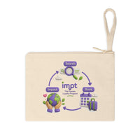 Canvas Zipper Pouch — 'impt: The Planets Loyalty Program' Travel & Eco Logo Accessory Bag