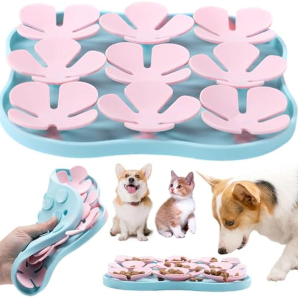 Slow Feeder Dog Bowls Silicone Slow Feeder Lick Down Eating Pet Calming Mat Anxiety Relief Training Wet Food Lick Pad With Suction Cup Interactive Feed Game Toy All Breed Dogs