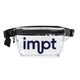 Transparent/Black Vinyl Fanny Pack — Clear Stadium Belt Bag with 'impt' Logo