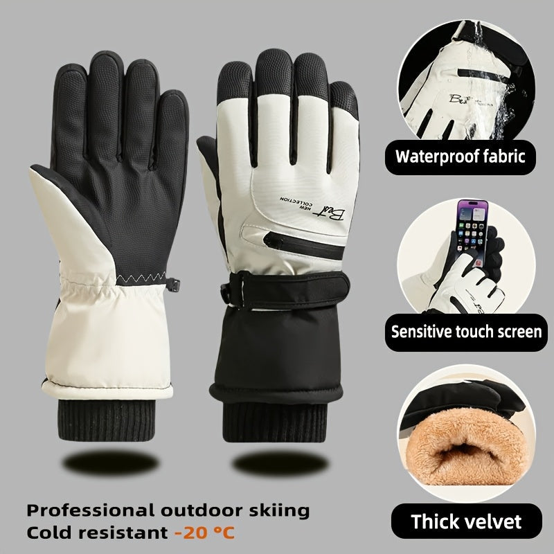 NNETM Men's Winter Touchscreen Ski Gloves